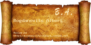 Bogdanovits Albert névjegykártya